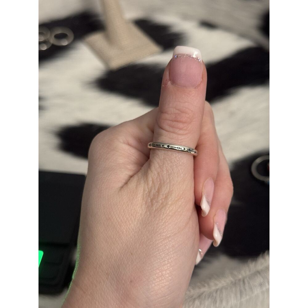 Carolyn Pollack Old Carlisle Sterling Silver Stamped Band Ring Arrows Eternity 7